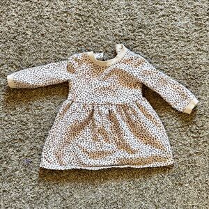 Carter’s Leopard Print Long Sleeve Dress - Cream & Black